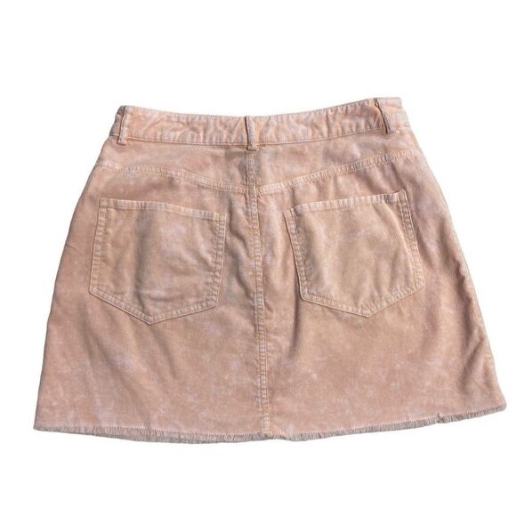 FOREVER 21 Women’s Pink Tie Dyed Corduroy Frayed Hem Skirt Size Medium - Picture 1 of 9